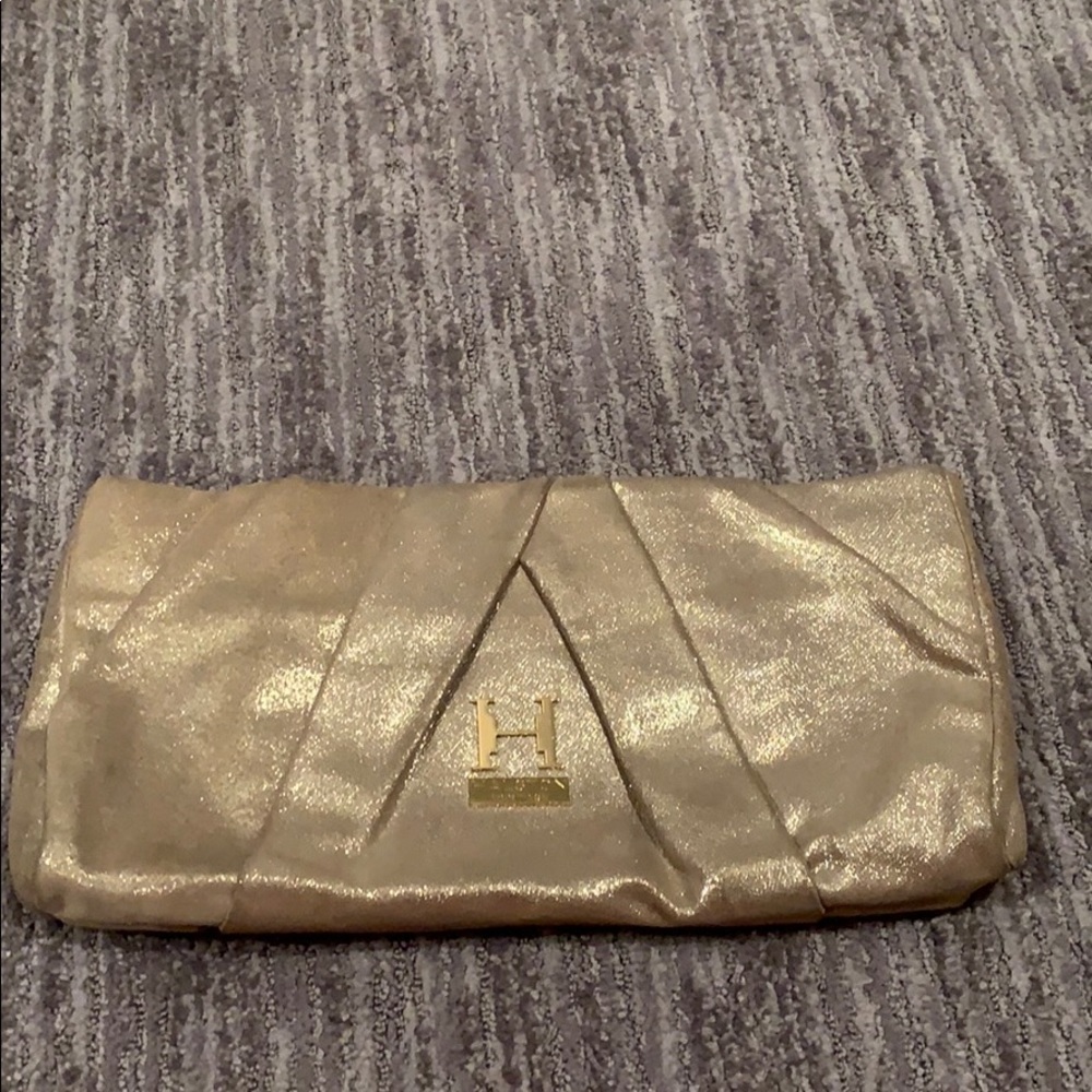 Metallic Halston Heritage clutch bag